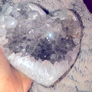 Two amethyst hearts from Brazil